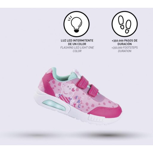 Peppa malac LED villogó, világító utcai cipő 26
