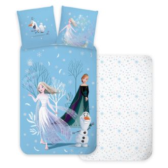   Disney Jégvarázs Snowing Day gyerek, ovis ágyneműhuzat 100×135 cm, 40×60 cm