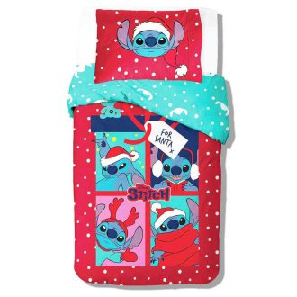   Disney Lilo és Stitch, A csillagkutya For Santa karácsony ágyneműhuzat 140×200cm, 70×90 cm