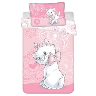   Disney Marie Pink Flower gyerek, ovis ágyneműhuzat 100×135cm, 40×60 cm