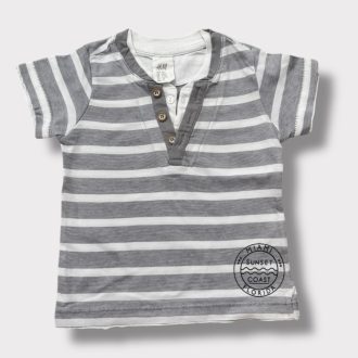 H&M szürke csíkos póló