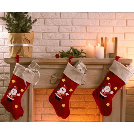 Karácsonyi St. Nicholas kandalló zokni, csizma 47 cm