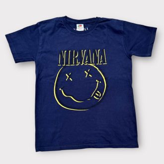 Sötétkék Nirvana mintás póló